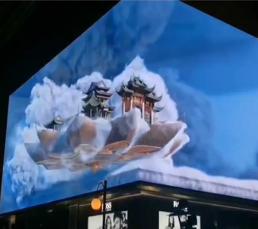 Tela LED colorida de parede de vídeo gigante 3D a olho nu