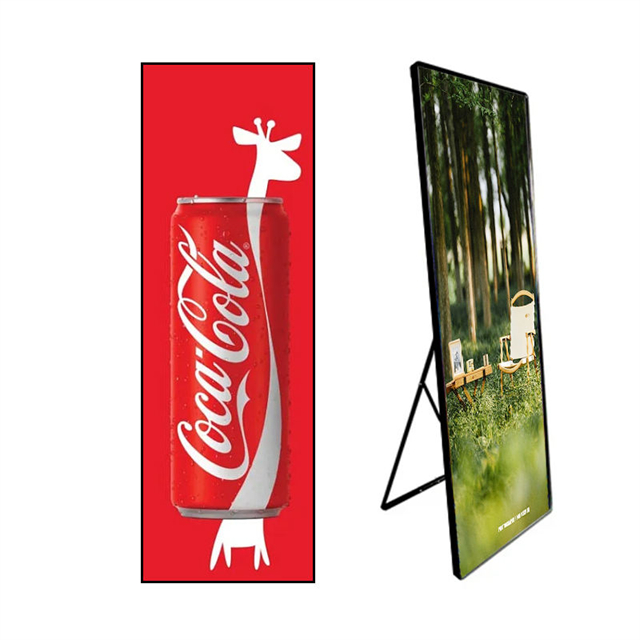 Tela de exibição de cartaz LED digital de alto brilho de vários tamanhos para interior móvel de fábrica P2 P2.5