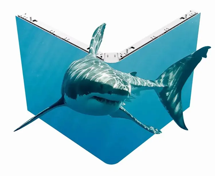 Tela LED colorida de parede de vídeo gigante 3D a olho nu