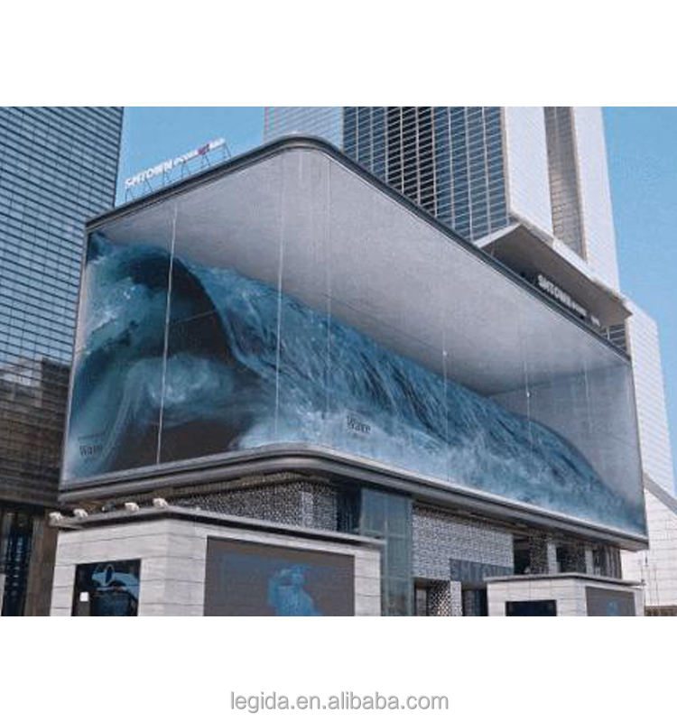 Tela conduzida da propaganda comercial da placa de vídeo gigante exterior do quadro de avisos dos olhos 3D