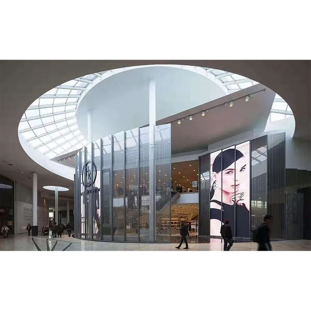 Exposição conduzida transparente de vidro exterior da propaganda feita sob encomenda flexível 