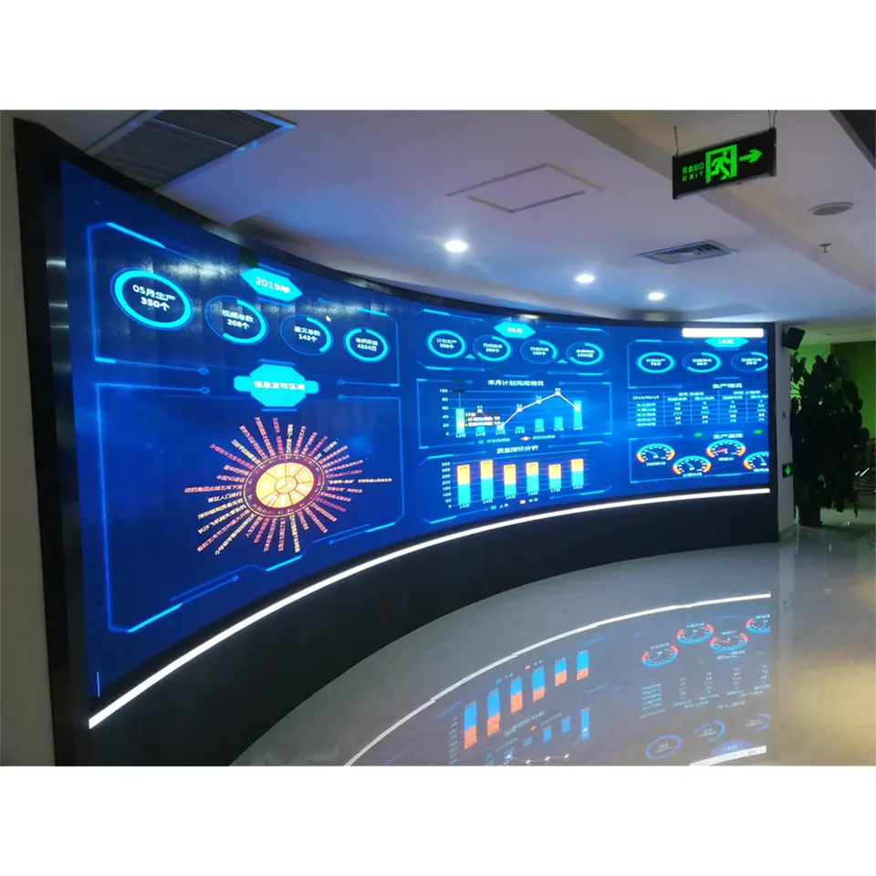Telão LED grande HD colorido para interior de alta qualidade