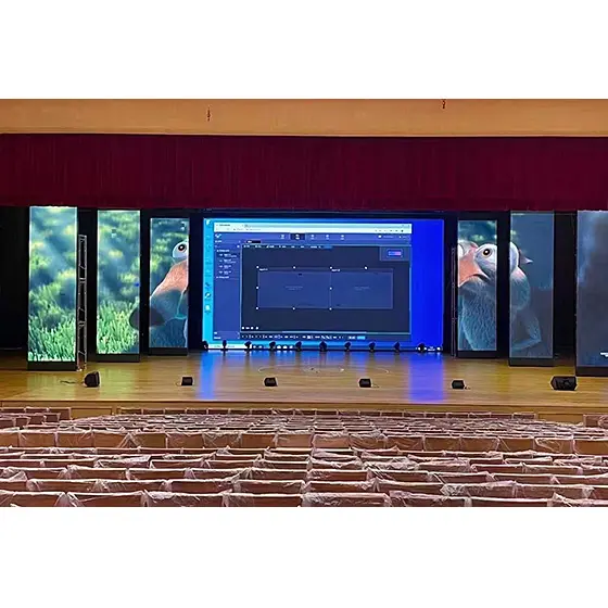 Telão LED grande HD colorido para interior de alta qualidade