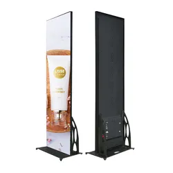  Reprodutor de publicidade inteligente com movimento de piso portátil display de pôster led para shopping