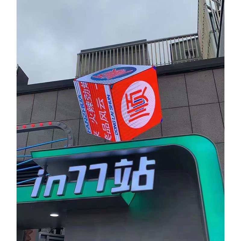Sinal de publicidade de design personalizado interno exibição em cubo de LED