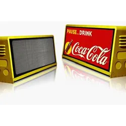 A publicidade exterior de controle remoto conduziu a visualização ótica superior do táxi