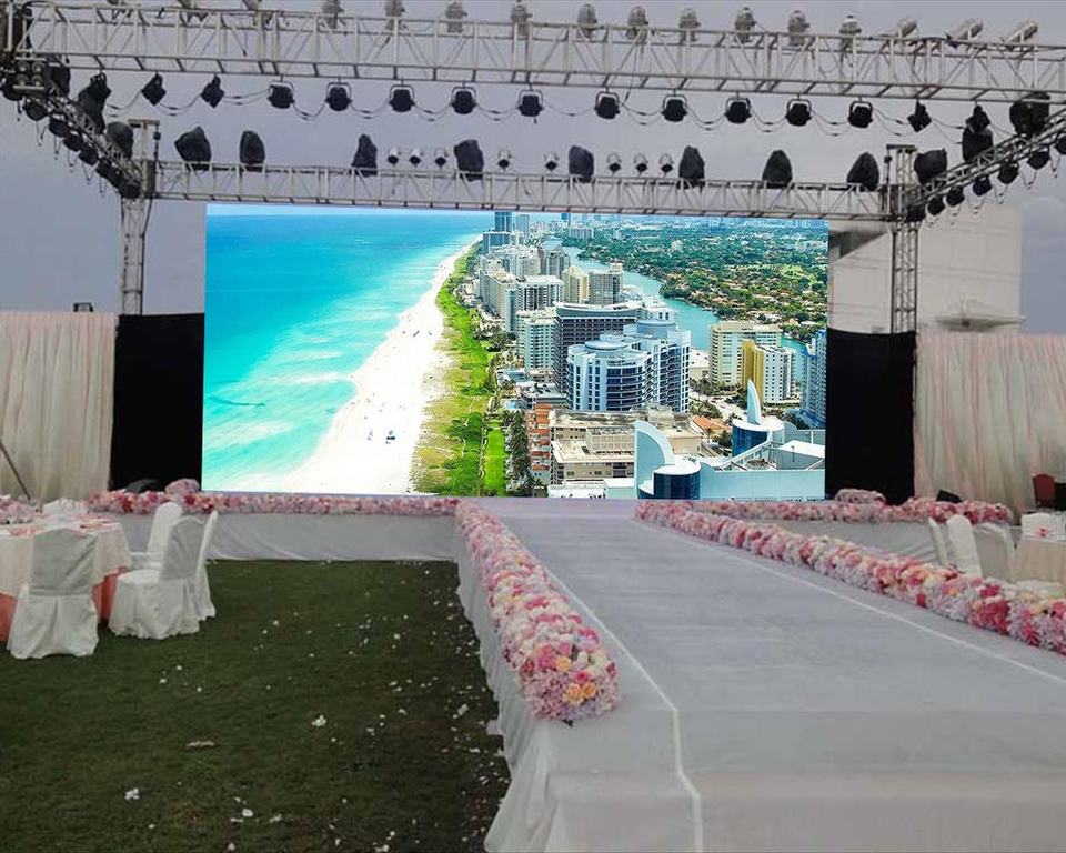 Painel de aluguel externo para eventos de palco de casamento