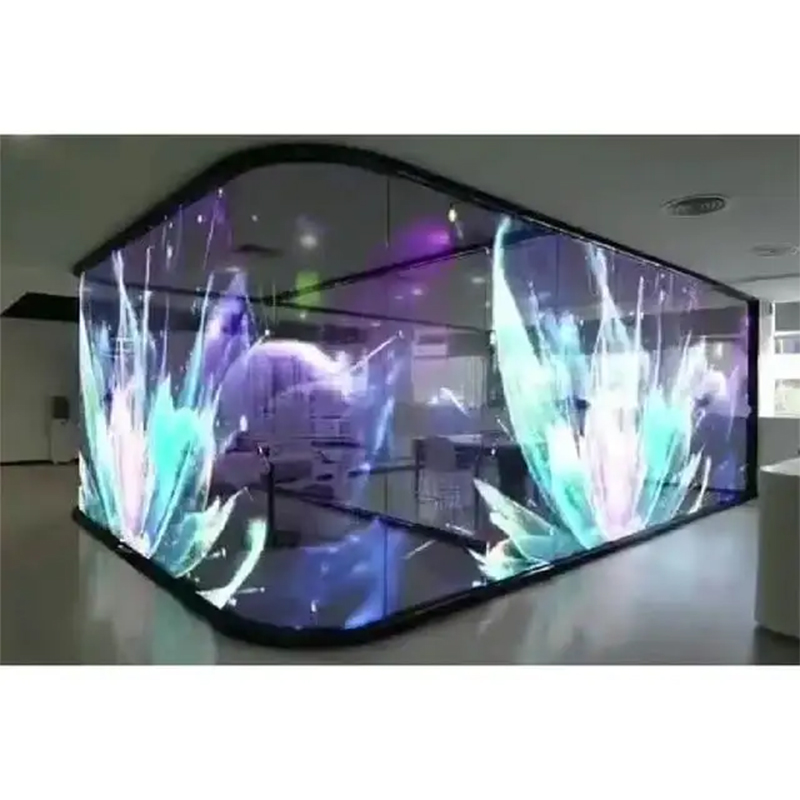 Visor de painel LED de vidro de janela transparente de filme leve ultrafino 