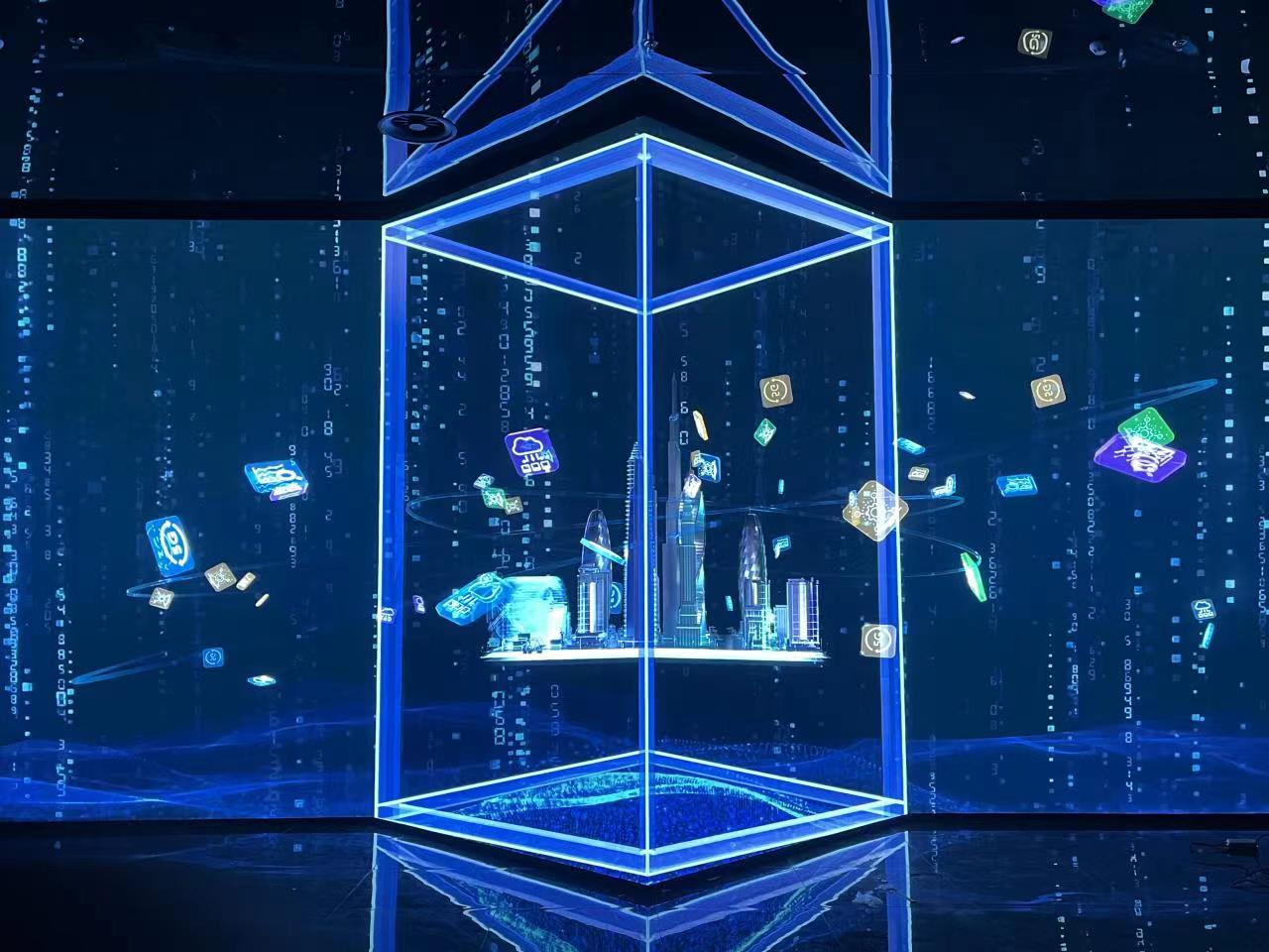 Tela LED colorida de parede de vídeo gigante 3D a olho nu